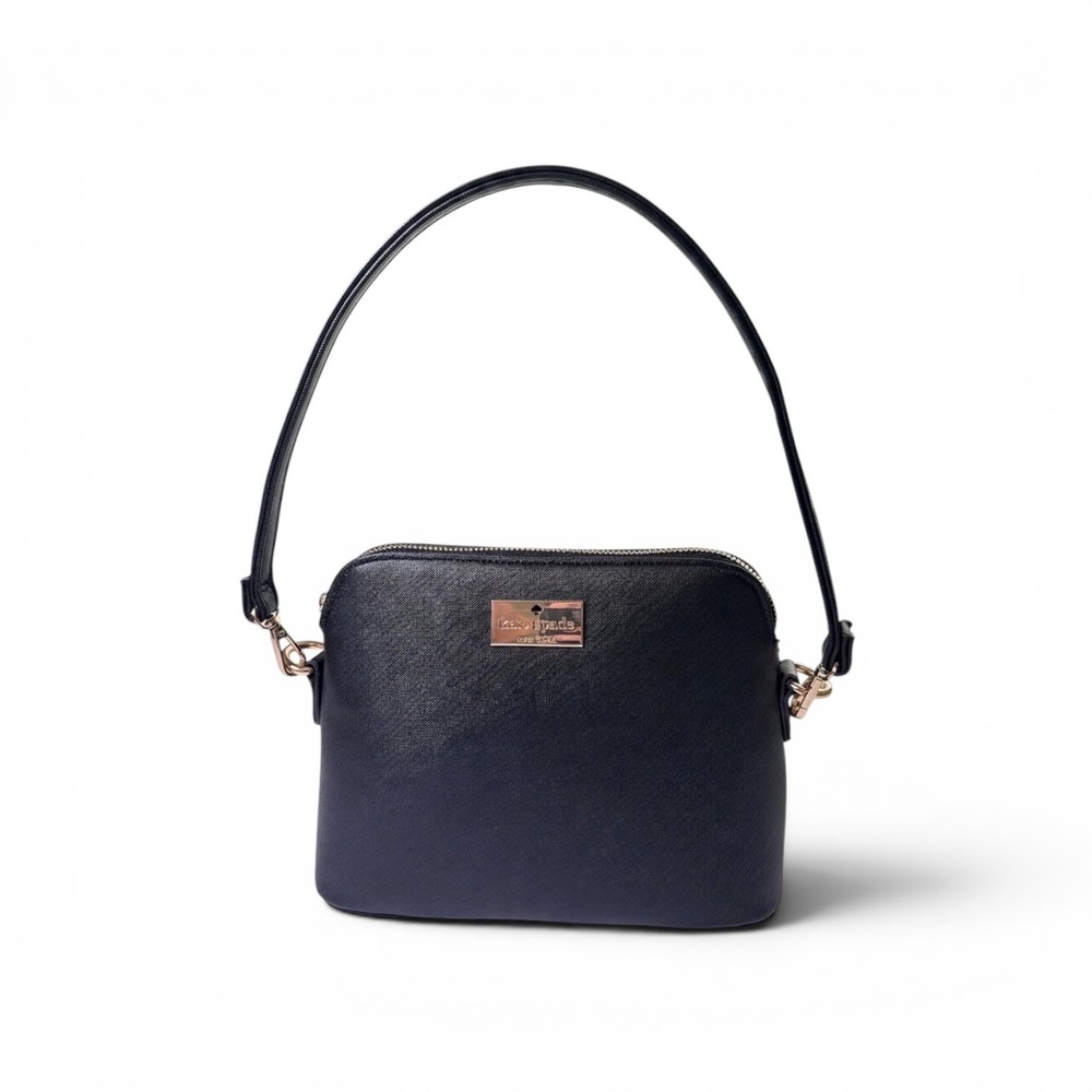 Kate Spade New York Black Saffiano Leather Convertible Crossbody Shoulder Bag